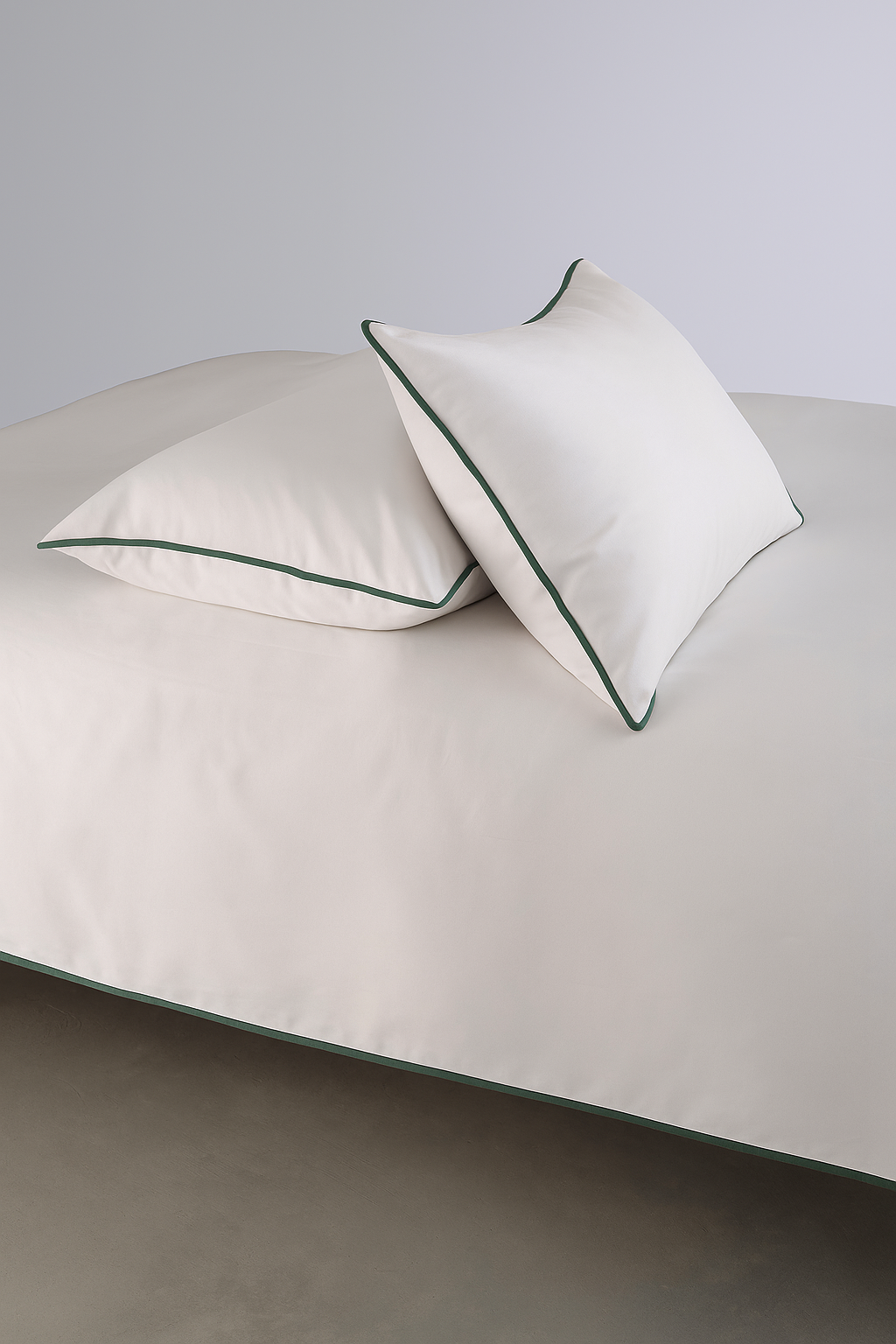 Soft Piping Pillow Case Sateen