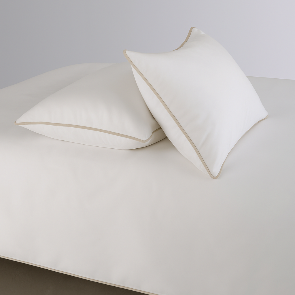 Soft Piping Pillow Case Sateen