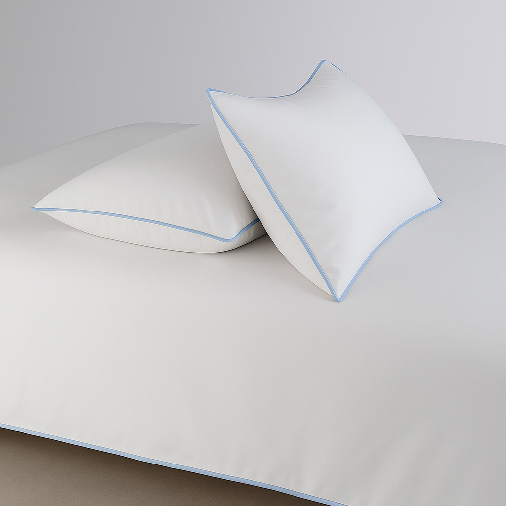 Soft Piping Pillow Case Sateen