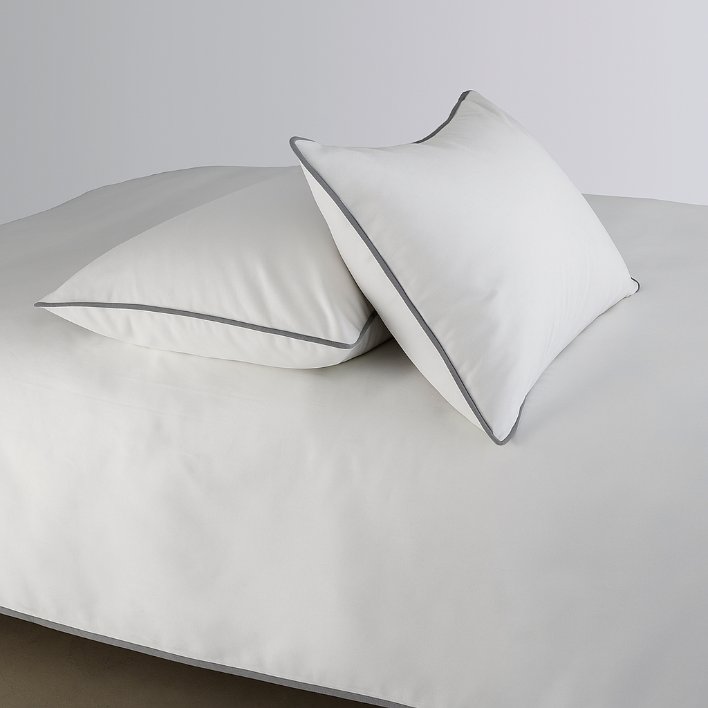 Soft Piping Pillow Case Sateen