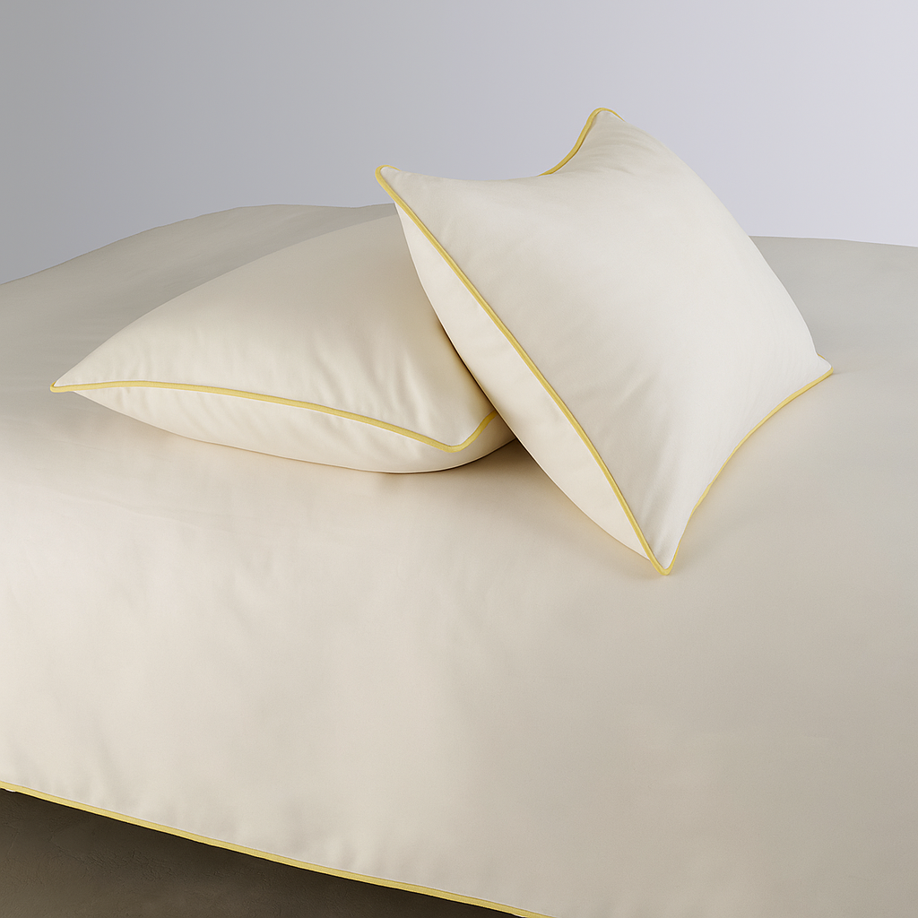 Soft Piping Pillow Case Sateen